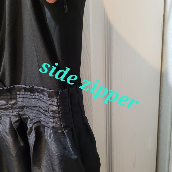 Max and Cleo Black Taffeta and jersey Prom or Party dress Size 14 - Picture 4 of 6